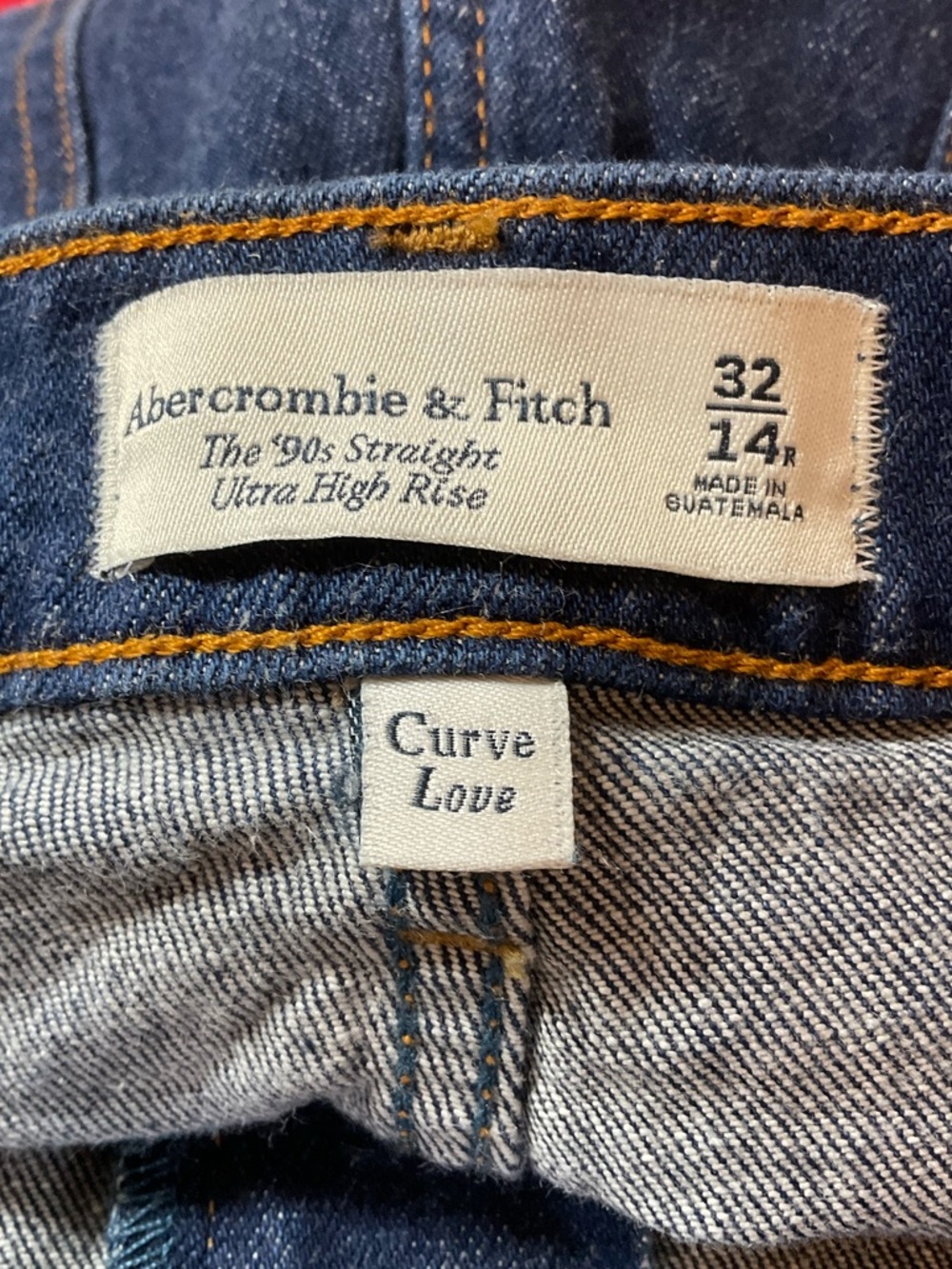 Abercrombie & Fitch 90s Straight Ultra High Rise Curve Love Frayed Hem Jeans - Picture 6 of 8